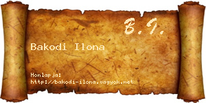 Bakodi Ilona névjegykártya