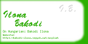 ilona bakodi business card